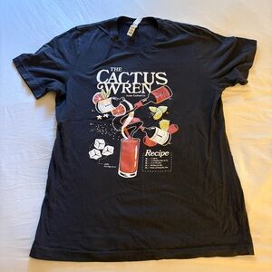 Unisex Black Graphic T-Shirt with Cactus Wren Design